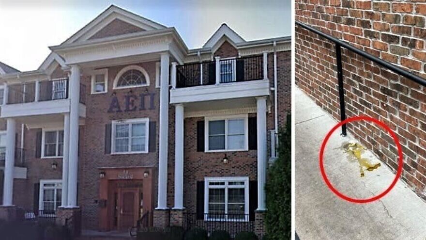 For the second year in a row, the AEPi fraternity house at Rutgers University was egged the night of Yom Hashoah, April 27, 2022. Source: StopAntisemitism.org.