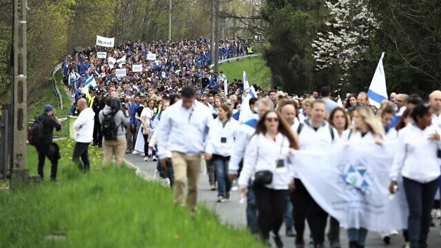 The annual March of the Living at the Auschwitz-Birkenau concentration and extermination camp in Poland, April 28, 2022. Photo by Aloni Mor/MOTL.
