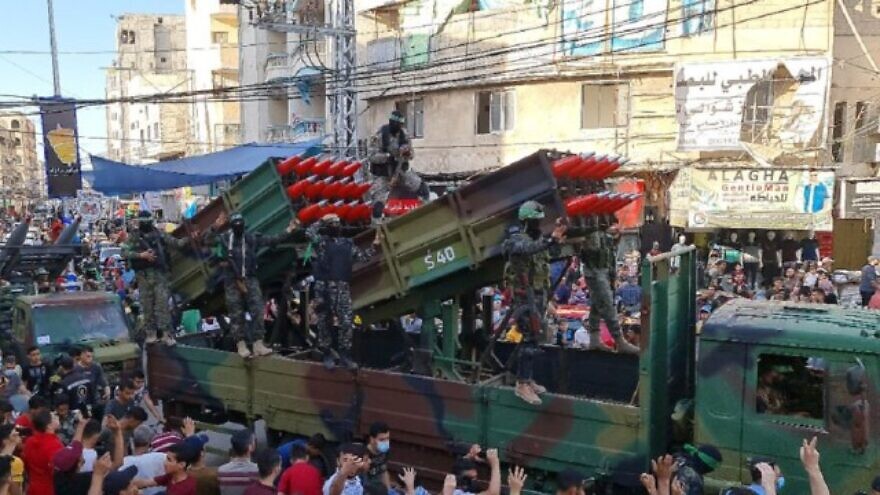 A Hamas parade in Gaza, May 2021. Source: Screenshot.