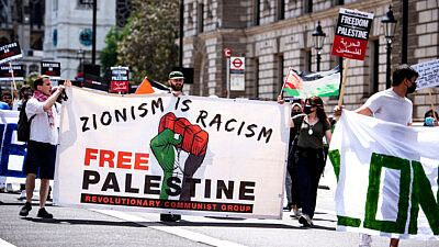 An anti-Israel protest in London in June 2021. Credit: Loredana Sangiuliano/Shutterstock.