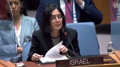 Israeli Deputy Ambassador to the United Nations Noa Furman at the U.S. Security Council on May 26, 2022. Source: Screenshot.