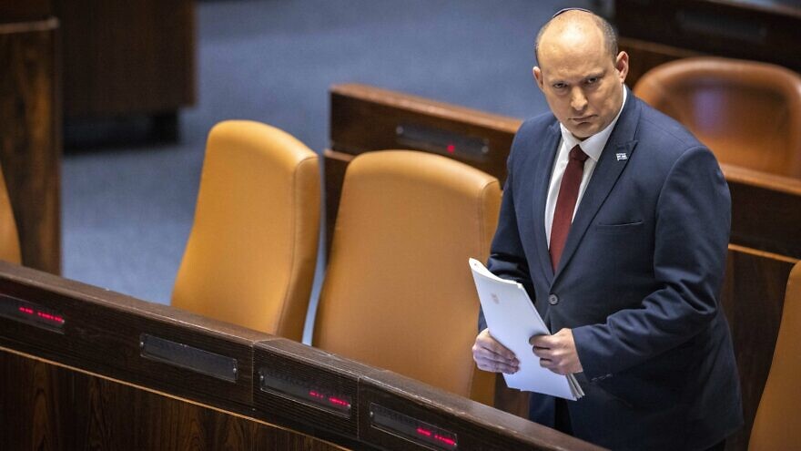 Israeli Prime Minister Naftali Bennett in the Knesset in Jerusalem, May 11, 2022. Photo by Olivier Fitoussi/Flash90.