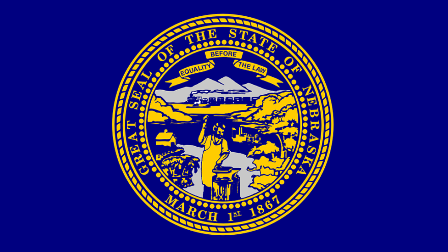 The state flag of Nebraska. Credit: Pixabay.