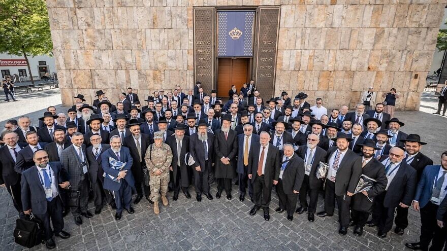 A group photo outside of the Ohel Jakob Synagogue and Jewish Community Centre in Munich, Germany, in June 2022. Credit: The Conference of European Rabbis.