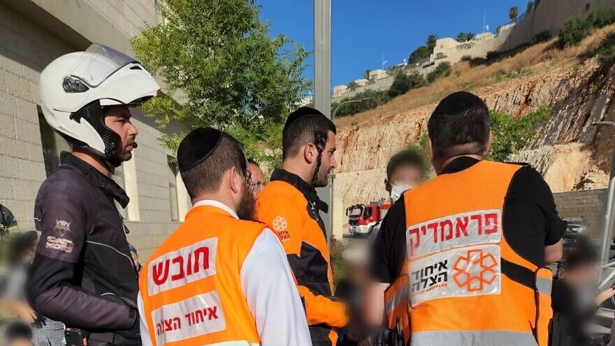 A total of 42 women sustained injuries due to exposure and breathing in toxic chemicals at a pool in the Ramot neighborhood of Jerusalem on June 10, 2022. Credit: United Hatzalah.