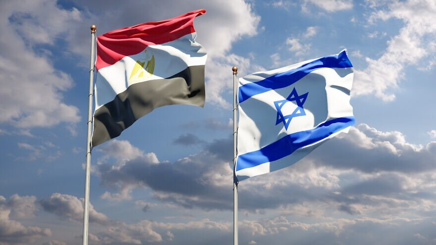Flags of Egypt and Israel. Credit: Leonid Altman/Shutterstock.