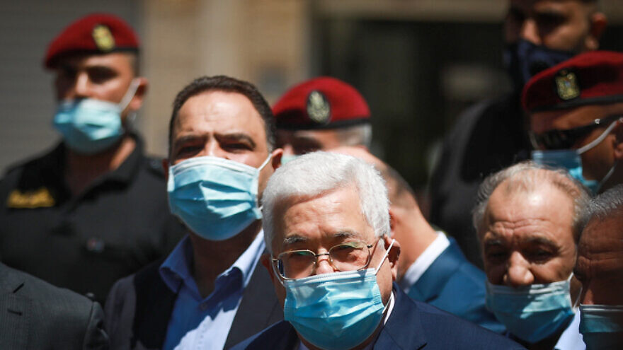 Palestinian Authority leader Mahmoud Abbas seen during a tour of Ramallah on May 15, 2020. Photo by Flash90.