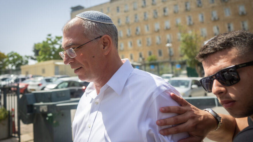 Yamina Party Knesset member Nir Orbach leaves the Israeli Prime Minister's Office in Jerusalem where he met with Israeli Prime Minister Naftali Bennett on June 12, 2022. Photo by Yonatan Sindel/Flash90.