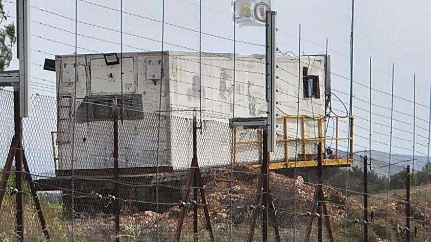 A structure situated on the Israel-Lebanon border that the Israeli military claims is being used by Hezbollah to gather intelligence. Credit: IDF Spokesperson's Unit.