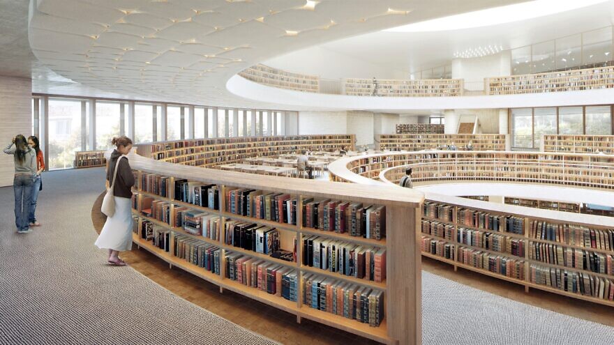 Inside the National Library of Israel. Credit: Herzog & de Meuron; Mann-Shinar Architects, Executive Architect.