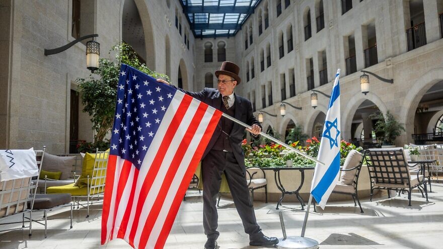 Workers at the Waldorf Astoria in Jerusalem prepare for the upcoming visit of U.S. President Joe Biden, July 12, 2022. Photo by Yonatan Sindel/Flash90.