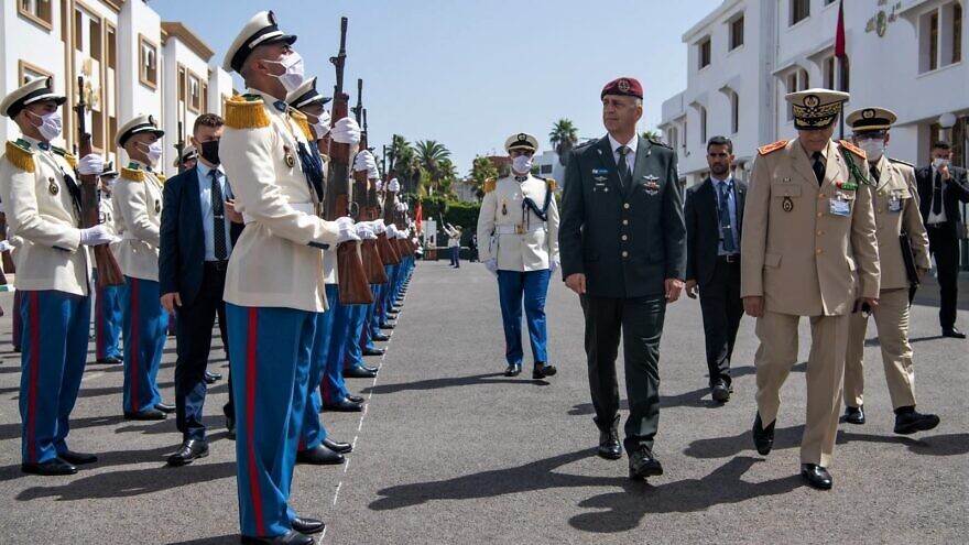 Chief of Staff of the Israel Defense Forces Lt. Gen. Aviv Kochavi is welcomed by an honor guard as he begins his first official visit to Morocco on July 19, 2022. Credit: IDF Spokesperson's Unit.