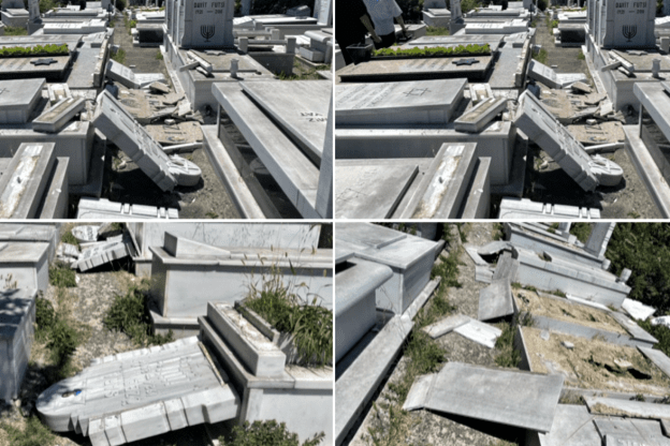 Jewish cemetery desecration in Turkey. Source: antisemitism.org.il.