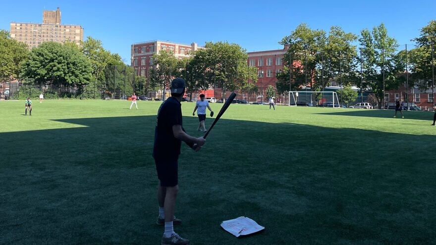 Time out for a little baseball at the Hamilton Metz-Lefferts Park in the Crown Heights neighborhood in Brooklyn, N.Y, July 3, 2022. Credit: Courtesy.