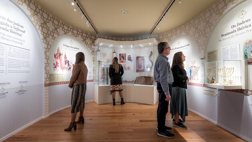 Visitors view an exhibit at the Jewish Museum of Oporto, Portugal. Credit: Bizarro/CIP