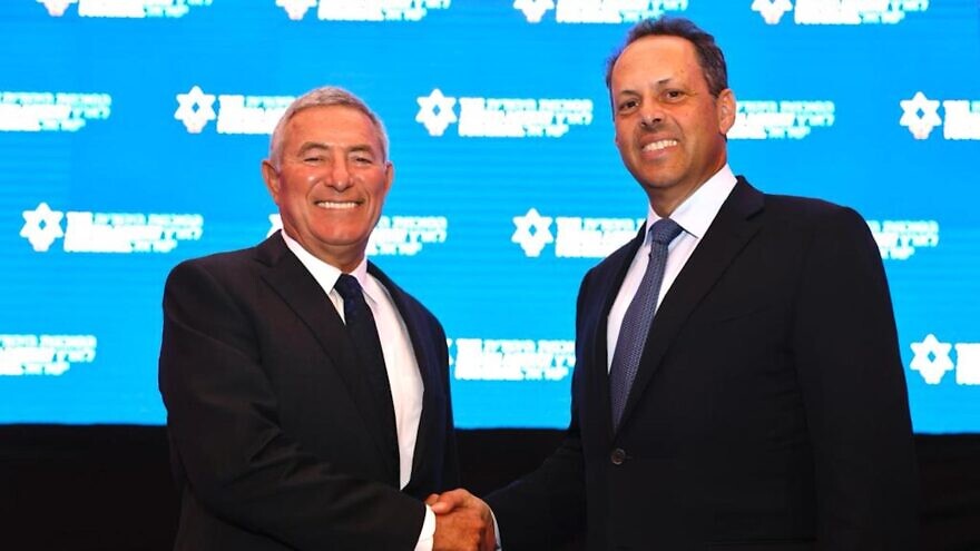 IDF Maj. Gen. (res.) Doron Almog (L) and Mark Wilf (R), who on July 10, 2022 were elected as the Jewish Agency for Israel's new chairman of the executive and chairman of the board, respectively. Credit: Olivier Fitoussi, The Jewish Agency for Israel.