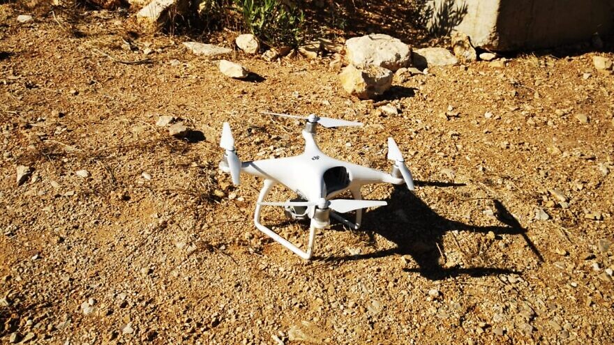A drone intercepted by the Israeli military along the Israel-Lebanon border on July 18, 2022. Credit: IDF.