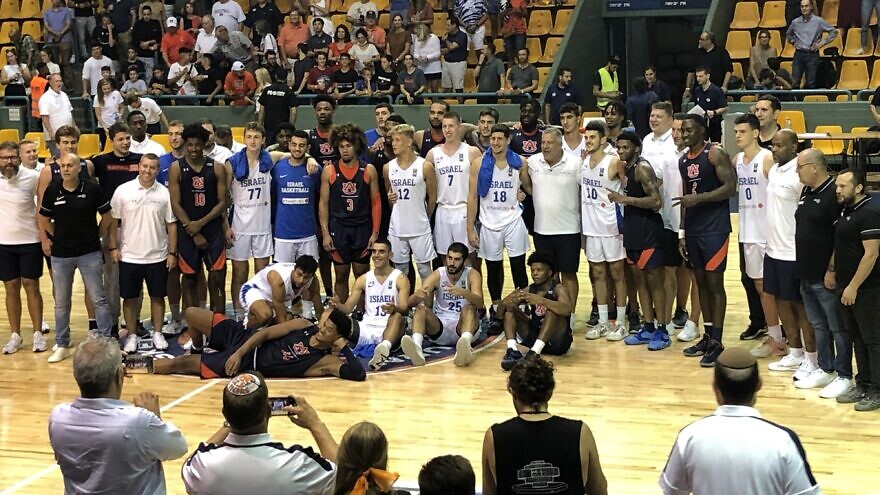 Israel’s U20 National played against Auburn University Tigers Men’s basketball team at Jerusalem’s Malha Arena on Aug. 2., 2022. Credit: Courtesy.
