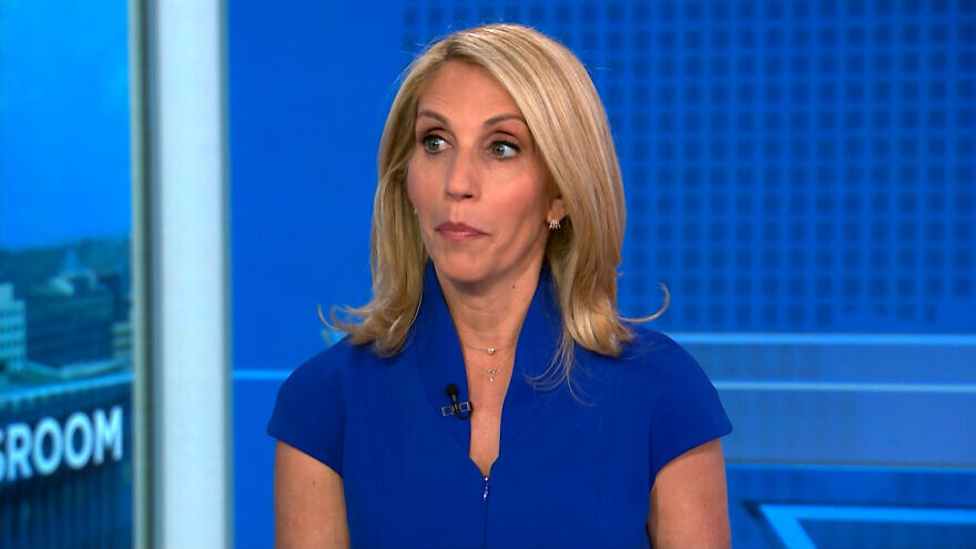 “CNN” chief political correspondent Dana Bash on the set of a “Special Report” series called “Rising Hate,” devoted to the threat of anti-Semitism, Aug. 22, 2022. Credit: CNN.com.