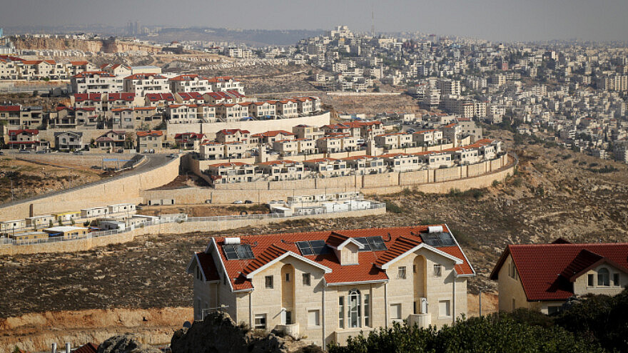 A view of Efrat's Dagan (foreground) and Tamar (background) neighborhoods, near Bethlehem in Judea and Samaria, Nov. 10, 2020. Credit: Gershon Elinson/Flash90.