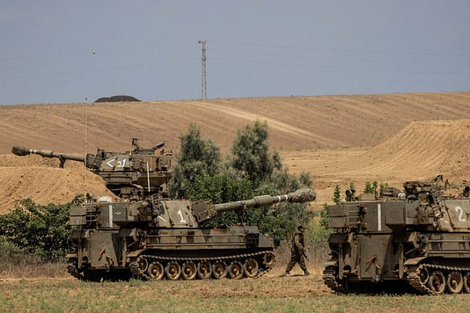 IDF Artillery Corps seen near the Israeli border with Gaza on Aug. 6, 2022. Photo by Yonatan Sindel/Flash90.