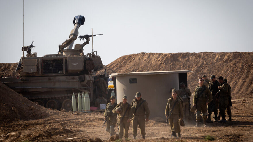Israel Defense Force Artillery Corps seen near the Israeli border with Gaza on Aug. 7, 2022. Photo by Yonatan Sindel/Flash90.