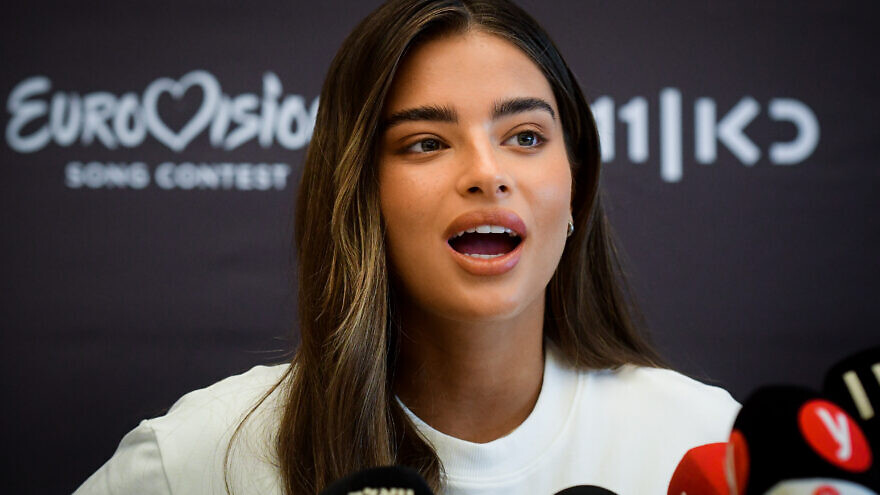Noa Kirel holds a press conference in Tel Aviv about her representing Israel in the 2023 Eurovision Song Contest, Aug. 10, 2022. Photo by Avshalom Sassoni/Flash90.