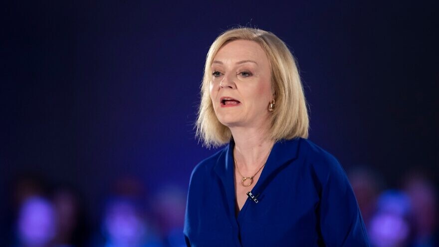 Then-Foreign Secretary Liz Truss at the Conservative Party leadership hustings event in Cardiff, Wales, Aug. 3, 2022. Credit: ComposedPix/Shutterstock.