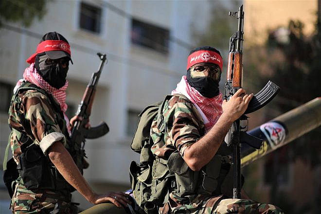 Palestinians take part in a rally organized by the Popular Front for the Liberation of Palestine in Gaza City, Aug, 31, 2019. Photo by Hassan Jedi/Flash90.
