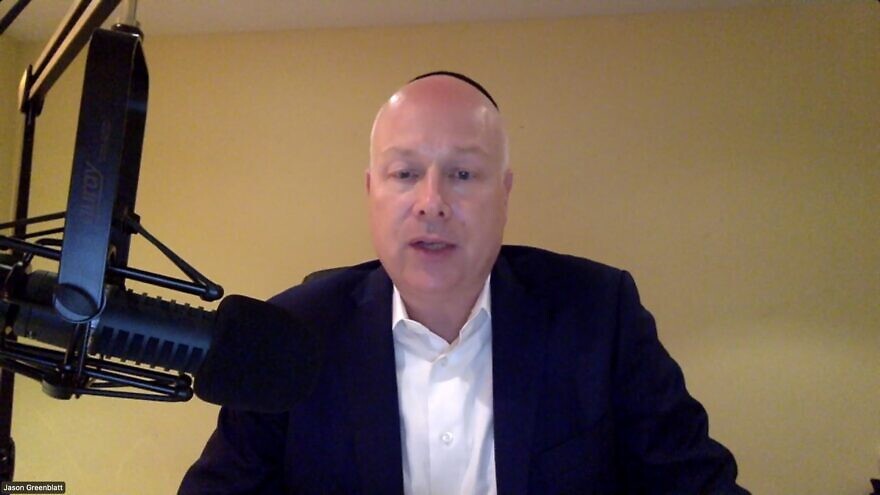 Former Middle East envoy Jason Greenblatt discusses how the Abraham Accords came to fruition two years ago via a Zoom webinar on Aug. 25, 2022. Source: Screenshot.