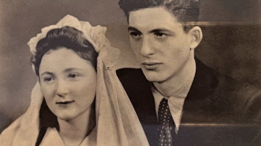 Holocaust survivors Sonia and Irving Sklaver on their wedding day in 1947. Credit: Courtesy.