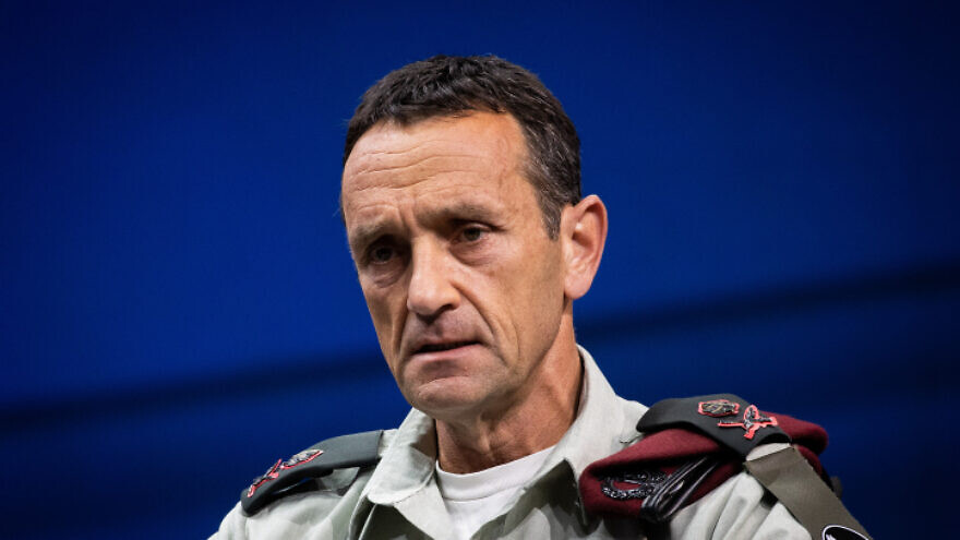 IDF Maj. Gen. Herzi Halevi, Commanding Officer of the IDF Southern Command, speaks during the conference of the Israeli Television News Company in Jerusalem on March 7, 2021. Photo by Yonatan Sindel/Flash90.