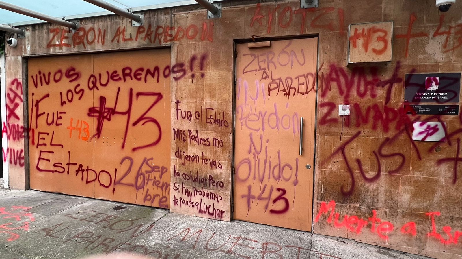 Israel summons envoy after Mexico City embassy defaced with 'Death to Israel'