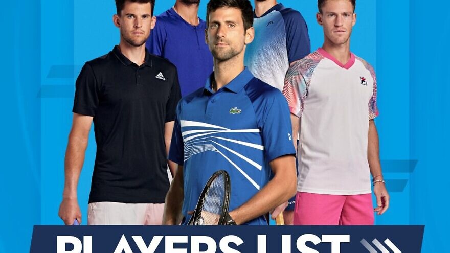 Novak Djokovic (center) took top honors at the Expo Tel Aviv Complex on Sunday. Courtesy of Tel Aviv Watergen Open.