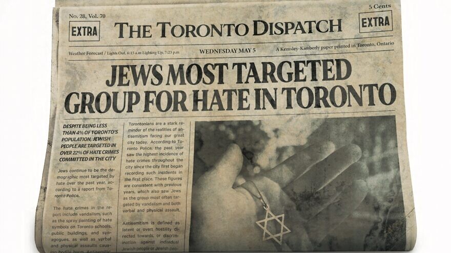 Newspaper as part of a new campaign to tackle anti-Semitism in Toronto, Canada. Source: Screenshot.