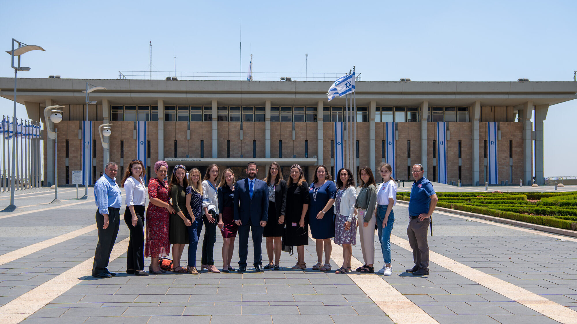 Yad L’Olim Staff in front of the Knesset in June 2022 (Credit: Michael Katz)
