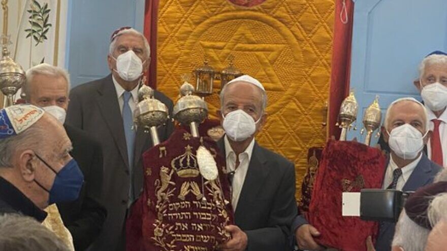 Israeli Ambassador Noam Katz attends the rededication ceremony at the Kahal Kadosh Yavanim synagogue in Trikala, Greece, Oct. 16, 2022. Source: Twitter.