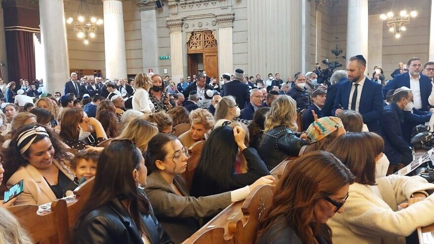 A memorial service for the victims of the Oct. 9, 1982 terror attack on the Great Synagogue of Rome. Photo: Fiamma Nirenstein