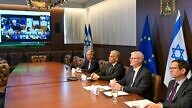 Then-Prime Minister Yair Lapid leads the convening of the E.U.-Israel Association Council in Brussels, Oct.3, 2022. Courtesy.