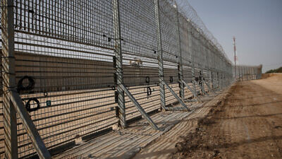 A portion of the security barrier along the Israel-Gaza border, Dec. 8, 2021. Photo by Flash90.