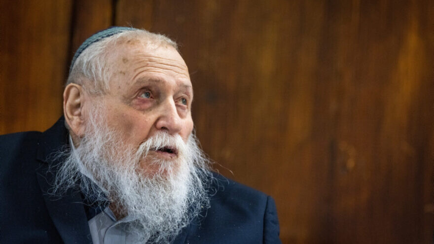 Rabbi Haim Drukman during a press conference in Jerusalem, March 22, 2022. Photo by Olivier Fitoussi/Flash90.