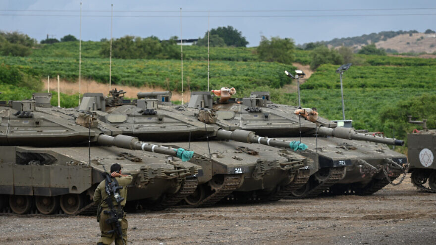 IDF Armored and Engineering corps soldiers prepare for a large-scale military exercise near the Sea of Galilee, in the southern Golan Heights, Nov. 9, 2022. Photo by Michael Giladi/Flash90.