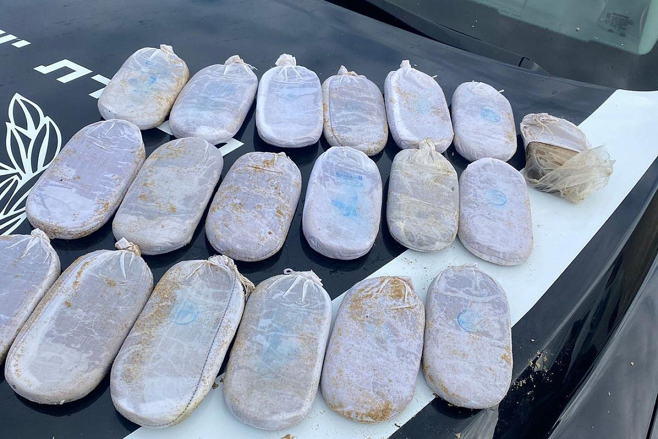 Suspected narcotics that washed up on Israeli shores spanning from Tel Aviv in the center to Nahariya in the north, Nov. 26, 2022. Credit: Israel Police.