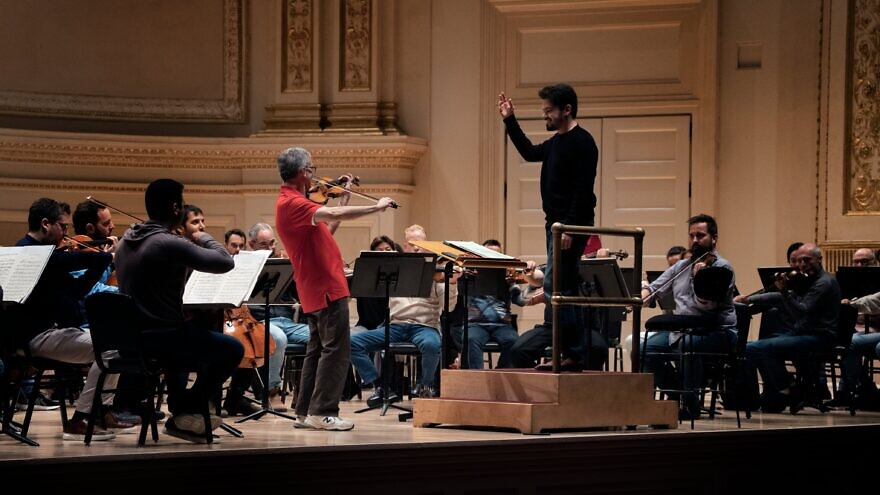 The Israel Philharmonic Orchestra rehearses before its Nov. 14 performance at Carnegie Hall. Credit: Ron Oren.