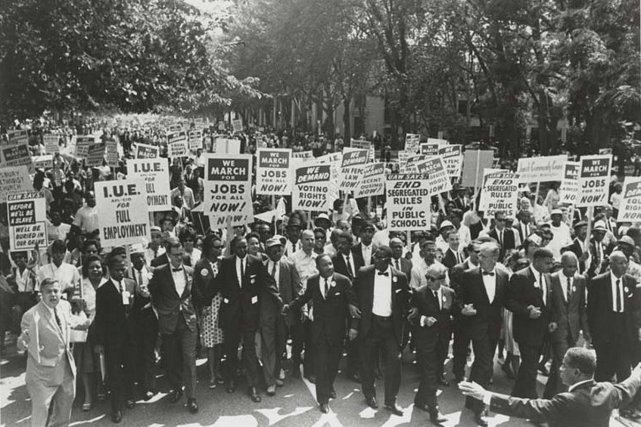 March on Washington for Jobs and Freedom, Martin Luther King Jr. and Joachim Prinz pictured, 1963. Credit: Center for Jewish History, New York City, via Wikimedia Commons.