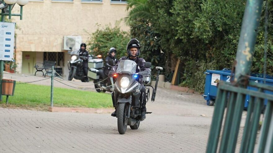 Motorcycle officers on Election Day. Credit: Israel Police.