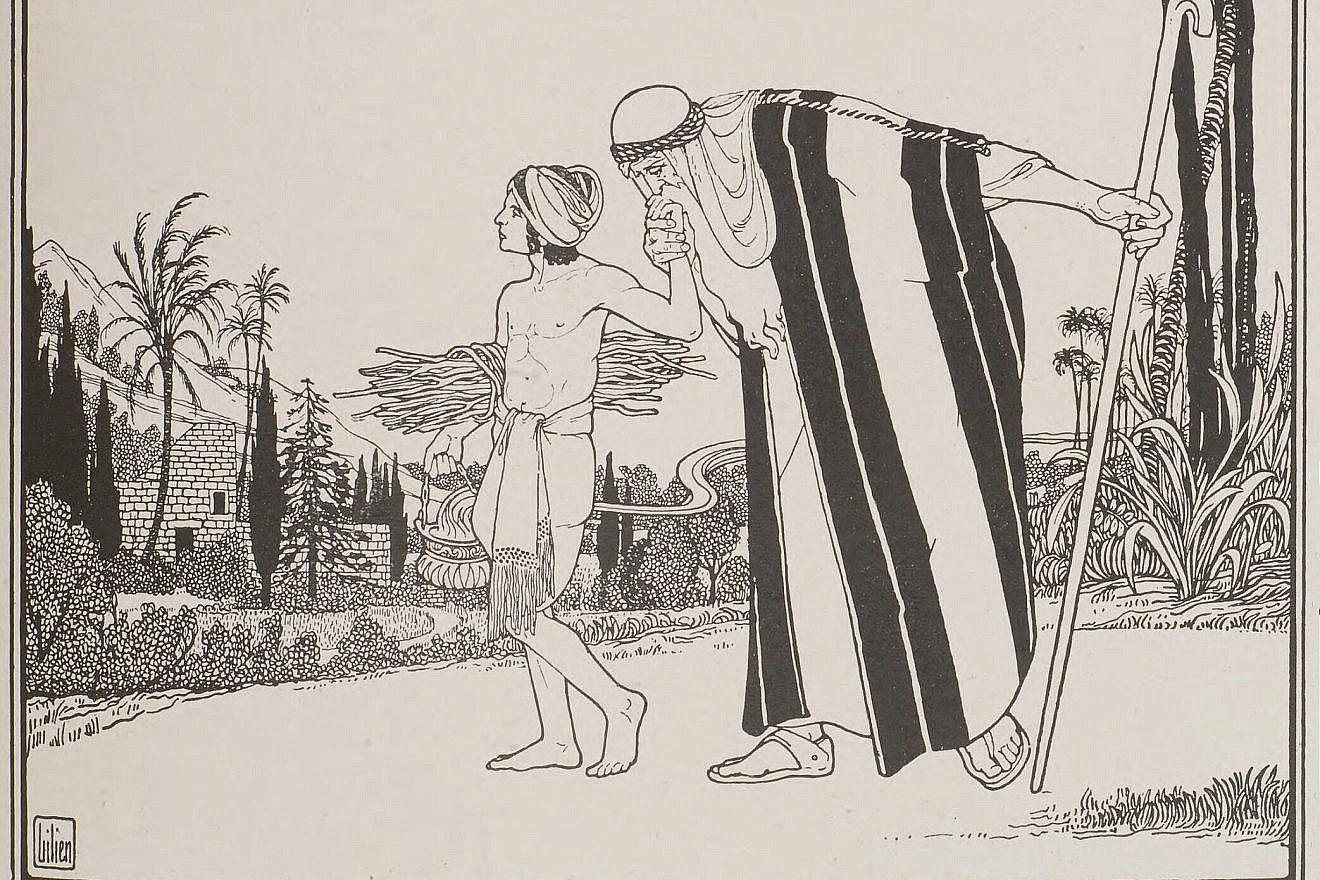 Abraham and Isaac portrayed in an engraving by Ephraim Moses Lilien. Source: Wikimedia