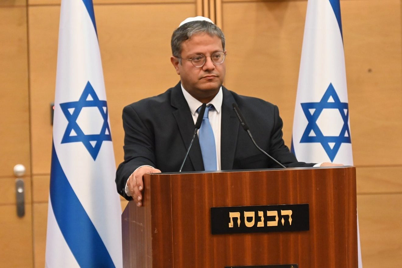 MK Itamar Ben-Gvir addresses the Christian Media Summit at the Knesset in Jerusalem, Dec. 14, 2022. Credit: Alex Traiman.