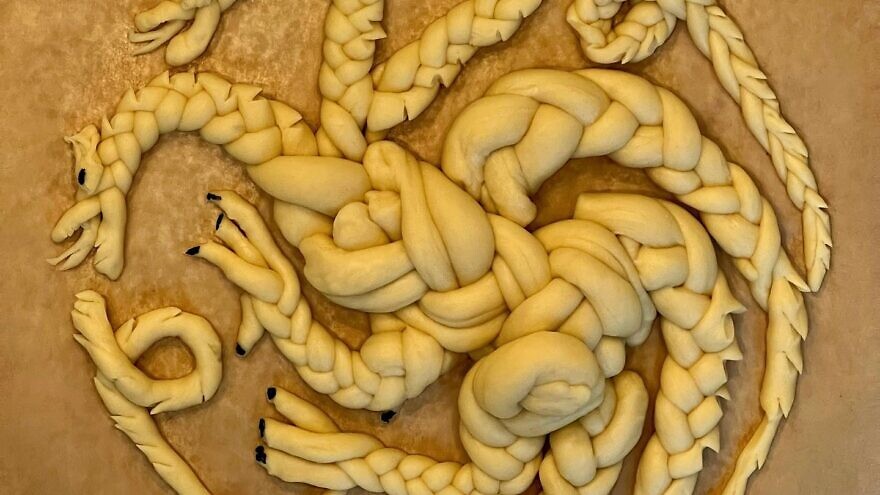 Freddie Feldman created this challah in the form of House Targaryen's coat of arms from “Game of Thrones.” Courtesy of Freddie Feldman.