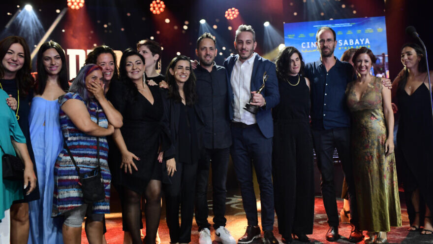 Cinema Sabaya wins Best Feature Film at the 2022 Ophir Awards, known as the Israeli Oscars, in Tel Aviv, Sept. 18, 2022. Credit: Tomer Neuberg/Flash90.